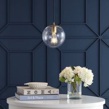 Bleecker 7.75" Metal/Glass Globe LED Pendant